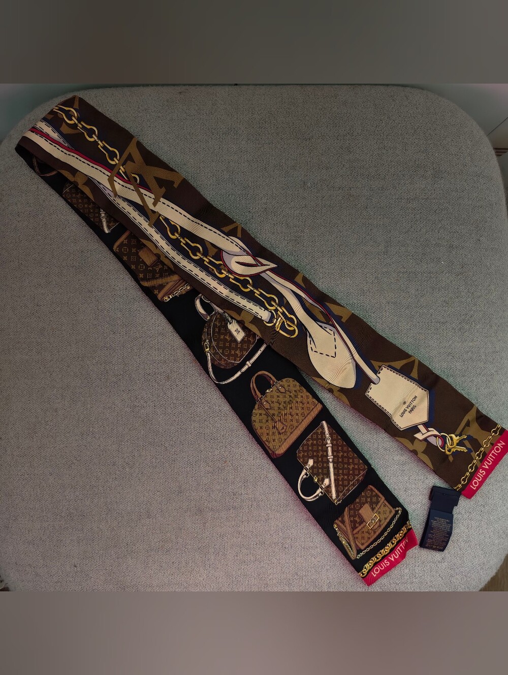 Louis Vuitton Silk Monogram Tribute To Bandeau Marron